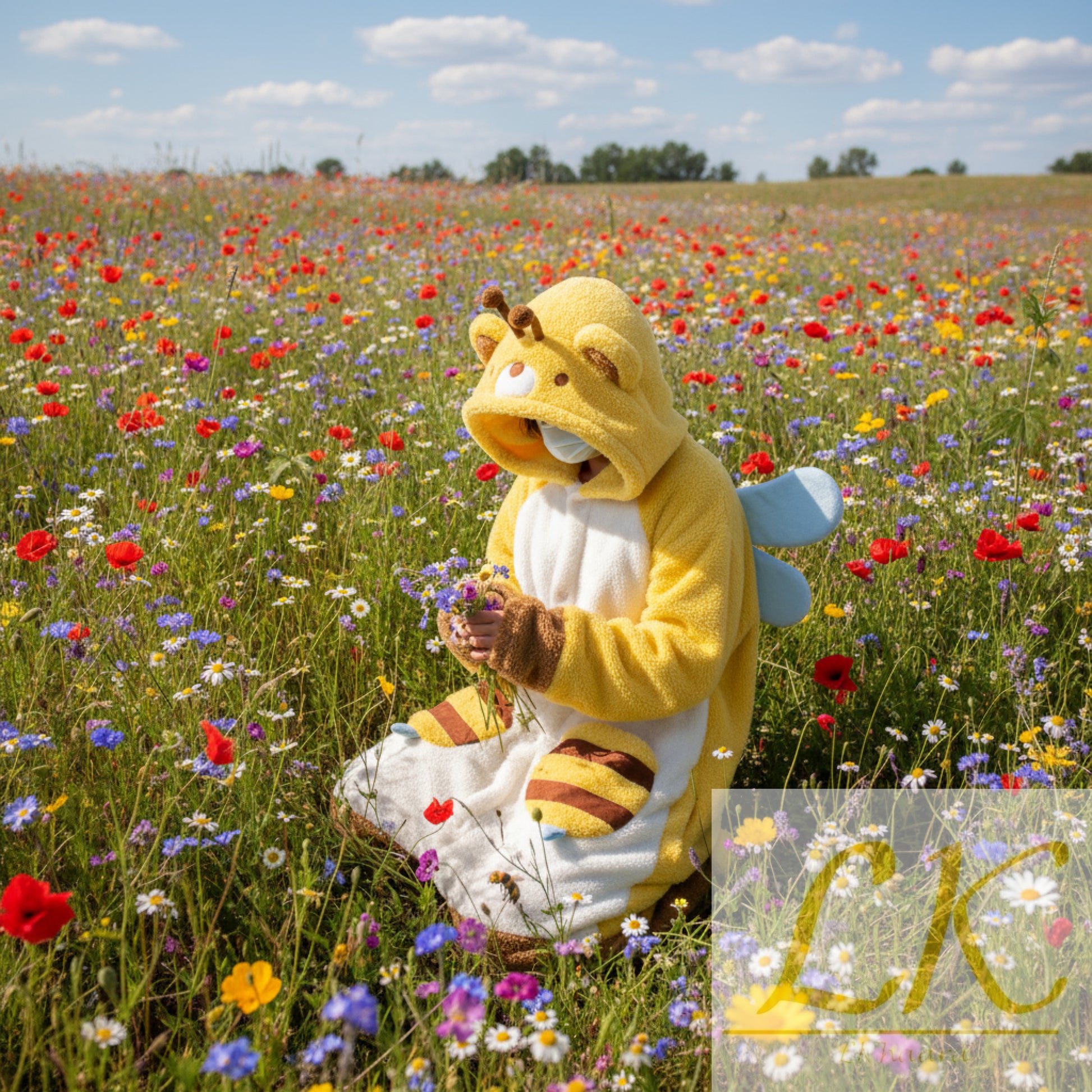 Cute Cartoon Little Bee Bear Pajamas – Winter Coral Velvet Night-Robe