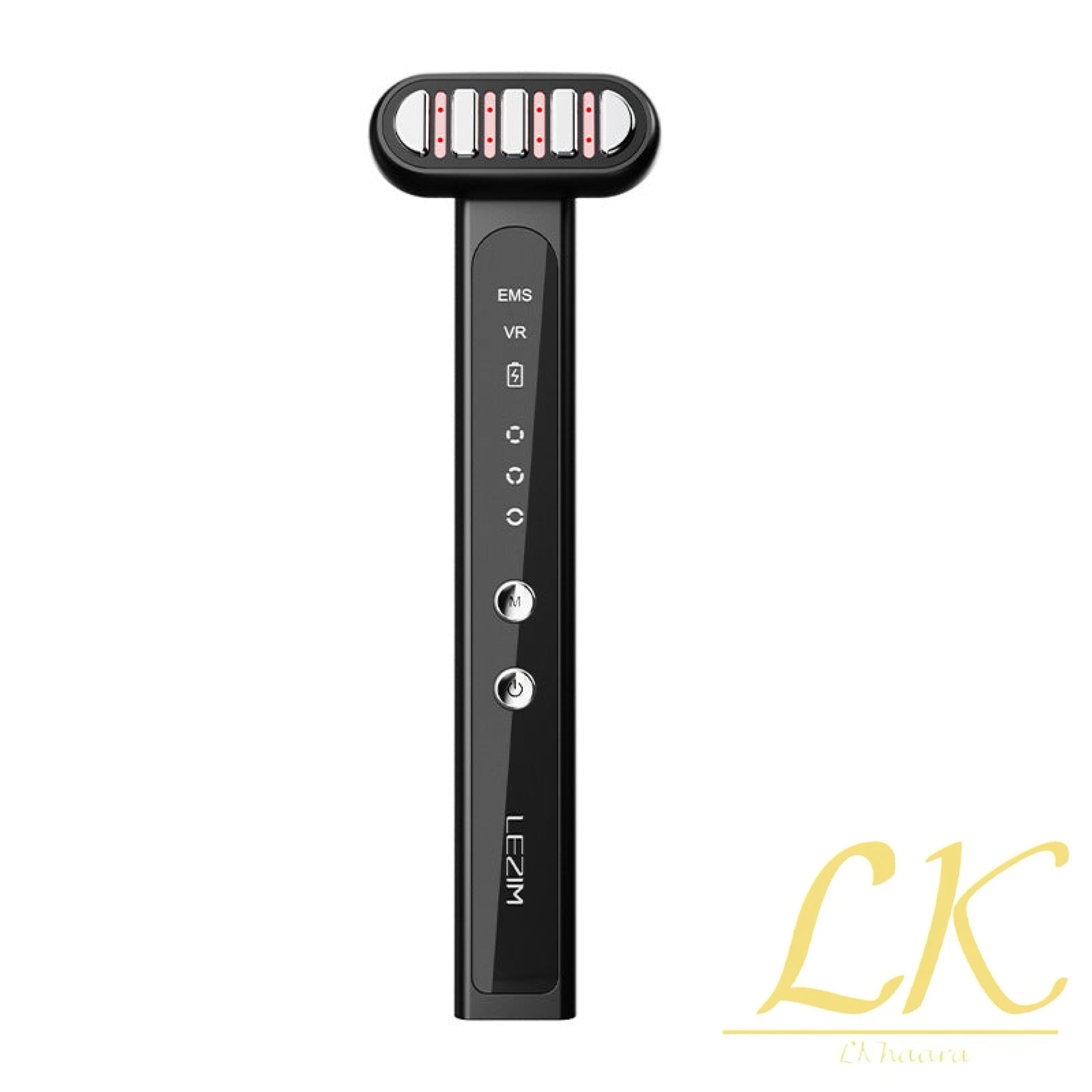 Rotatable Pulse Beauty Instrument – Vibration & Light Therapy Black